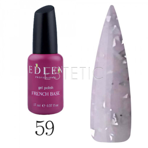 Edlen Professional Base Potal №059 - Камуфлирующая база для гель-лака (молочно-розовый с серебристыми хлопьями потали), 17 мл