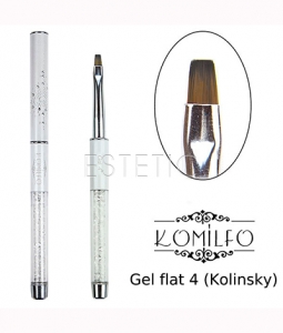 Кисть для геля Komilfo Gel flat 4 (Kolinsky)