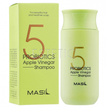 MASIL 5 Salon Probiotics Apple Vinegar Shampoo - М'який безсульфатний шампунь з пробіотиками і яблучним оцтом для волосся, 150 мл