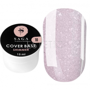SAGA Professional Shimmer Base New №10 - Камуфлирующая база с шиммером №10 (нежно-розовый), 15 мл