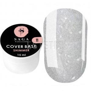 SAGA Professional Shimmer Base New №11 - Камуфлирующая база с шиммером №11 (белый), 15 мл