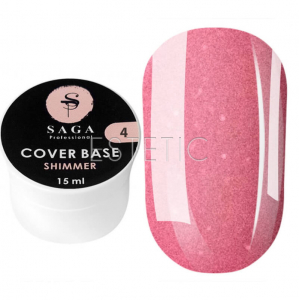 SAGA Professional Shimmer Base New №04 - Камуфлююча база із шиммером №04 (кораловий), 15 мл