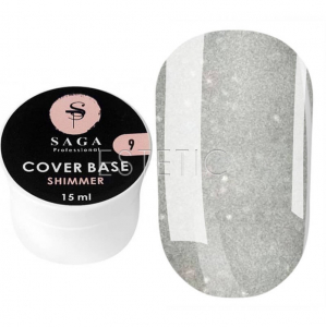 SAGA Professional Shimmer Base New №09 - Камуфлирующая база с шиммером №09 (серый), 15 мл