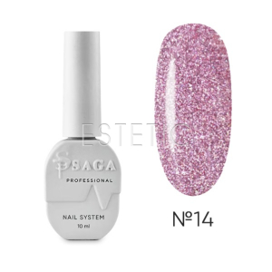 SAGA Professional Fiery Gel №14 - Гель-лак светоотражающий №14 (лилово-розовый), 8 мл