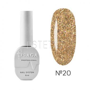SAGA Professional Fiery Gel №20 - Гель-лак светоотражающий №20 (золотой), 8 мл
