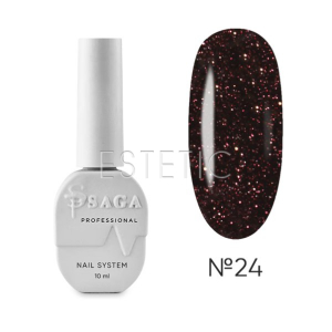 SAGA Professional Fiery Gel №24 - Гель-лак светоотражающий №24 (бордовый), 8 мл