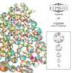 Komilfo стразы копия Сваровски Crystal AB, размер mix (1400 штук в упаковке)