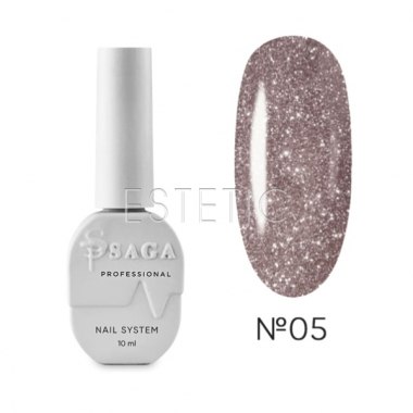 SAGA Professional Fiery Gel №05 - Гель-лак светоотражающий №05 (розовый шампань), 8 мл