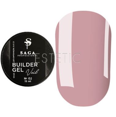 SAGA Professional Builder Gel Veil №02 Orchid - Моделюючий гель для нарощування (бежевий), 15 мл