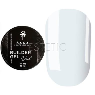 SAGA Professional Builder Gel Veil №06 Clear - Моделирующий гель для наращивания (прозрачный), 15 мл
