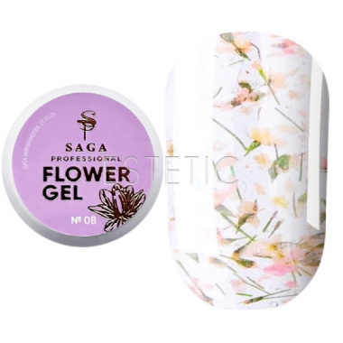 Гель с сухоцветами SAGA Professional Flower Gel №08, 5 мл