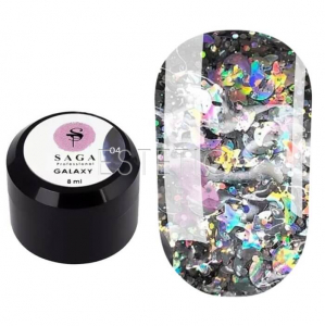 SAGA Professional Глиттерный гель Galaxy glitter №04, 8 мл