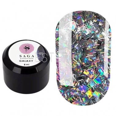 SAGA Professional Глиттерный гель Galaxy glitter №05, 8 мл