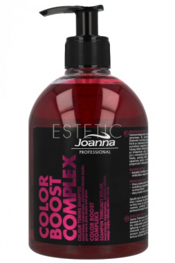 Joanna Professional COLOR Boost Complex - Шампунь для осветленных, седых волос, нейтрализующий желтизну, розовый, 500 г
