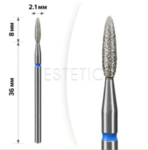 mART М-051 Алмазна насадка Полум'я Blue, 2,1*8 мм