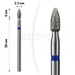 mART М-057 Алмазна насадка Куля Blue, 2,5*6 мм