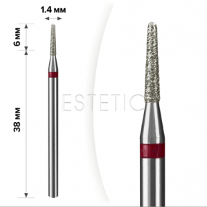 mART М-058 Алмазна насадка Конус Red, 1,4*6 мм