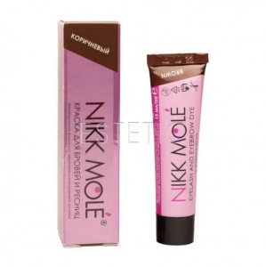 Фарба для брів та вій NIKK MOLE Brown (коричнева), 15 мл
