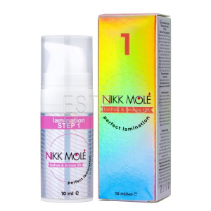Состав для ламинирования NIKK MOLE Lashes&Brows lift Perfect lamination STEP №1 для ресниц и бровей (лифтинг), 10 мл