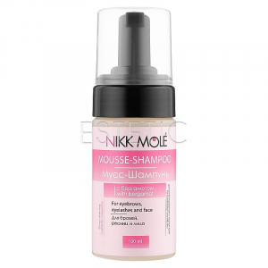 Мус-шампунь NIKK MOLE Mousse-Shampoo With Bergamot з бергамотом для брів, вій та обличчя, 100 мл