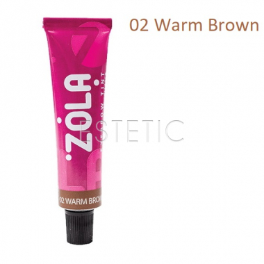 Краска для бровей ZOLA Eyebrow Tint с коллагеном 02 Warm Brown (тёпло-коричневый), 15 мл