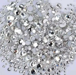 Камені стеклянні аналог Swarovski CRYSTAL різного розміру SS3-SS12, 1440 шт.