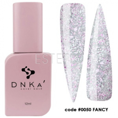 DNKa Cover Base #0050 Fancy - Кольорова база (Рожевий світловідбиваючий з паєтками різного розміру), 12 мл