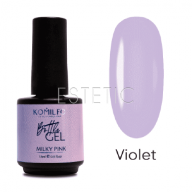 Komilfo Bottle Gel Violet - Гель для нарощування з пензликом (ніжно-лавандовий), 15 мл