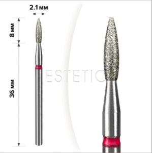 mART М-050 Алмазна насадка Полум'я Red 2,1*8