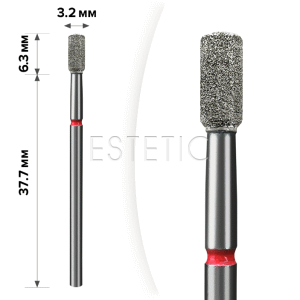 mART М-063 Алмазна насадка Циліндр Red 3,2*6,3