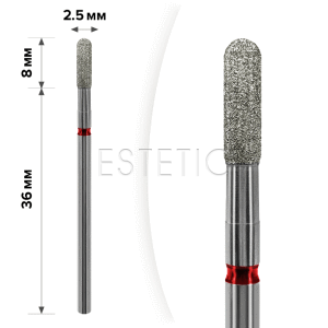 mART М-064 Алмазна насадка Циліндр Red 2,5*8