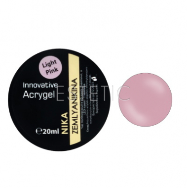 Nika Zemlyanikina Innovative AcryGel Light Pink - Акрігель для гель-лаку (темно-рожевий), 20 мл