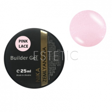 Nika Zemlyanikina Builder Gel Pink Lace - Конструирующий гель для гель-лака (нежно-розовый с микроблеском), 25 мл