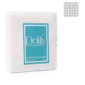 Серветки Doily зі спанлейсу сітка, в пачці (100 шт), 20 х 20 см