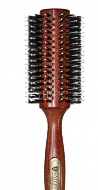 Щітка-браш для волосся Salon Professional дерево, натуральна щетина та нейлон, Ø35мм 4776 CLB