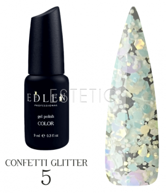 Гель-лак із гліттером Edlen Professional Confetti Glitter №05, 9 мл