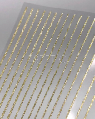 Стрічка гнучка світловідбиваюча для дизайну нігтів RichColor металізована (золото)