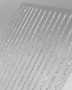 Стрічка гнучка світловідбиваюча для дизайну нігтів RichColor металізована (срібло)