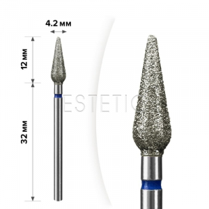 Фреза алмазна для нігтів Mart 1М-061 Кукурудза Blue 4,2x12