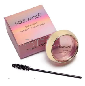 Фіксатор для брів NIKK MOLE Brow Soap Strawberry (полуниця) + щіточка, 15 мл