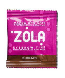 Краска для бровей ZOLA Eyebrow Tint с коллагеном 03 Brown (коричневый), 5 мл