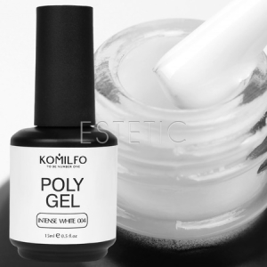 Гель Komilfo PolyGel Intense White 004 интенсивный белий, 15 мл