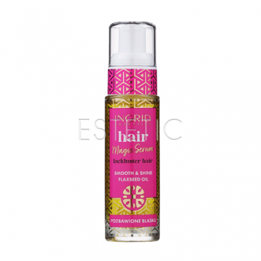 Сыворотка для повреждённых волос INGRID HAIR Serum з маслом льна, гладкость и блеск, 30 мл