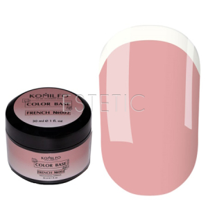 Komilfo Color Base French 002 - камуфлирующая база для гель-лака (нейтрально-розовый), 30 мл, гель-банка