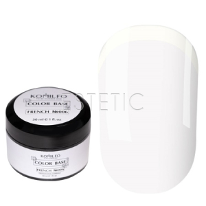 Komilfo Color Base French 006 - камуфлирующая база для гель-лака (молочный, холодный белый), 30 мл, гель-банка