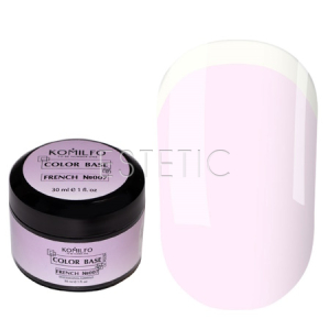 Komilfo Color Base French 007 - камуфлирующая база для гель-лака (молочно-розовый), 30 мл, гель-банка