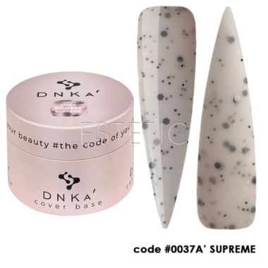 База кольорова DNKa Cover Base #0037A Supreme, молочний беж х чорно-білою крихтою, 30 мл