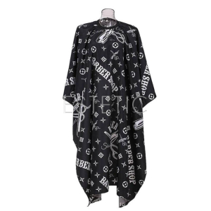 Пеньюар - накидка LUXURY HG-02-2 BARBER black перукарська