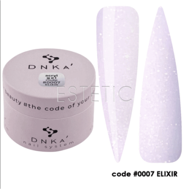 Акрил-гель DNKa Acryl Gel #0007 Elixir, молочно-рожевий опал, 30 мл