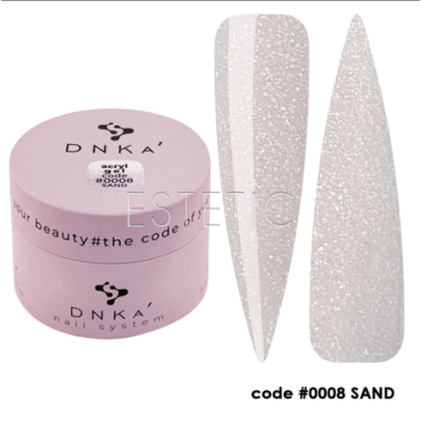 Акрил-гель DNKa Acryl Gel #0008 Sand, молочно-рожевий з шиммером, 30 мл